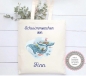 Preview: Tasche für Schwimmsachen Wal WECHSELKLEIDUNG Sport Schule personalisiert mit Name Kindergarten Wechselwäsche Kindergartenkind Einschulung Geburtstag von Lüttentüddel®